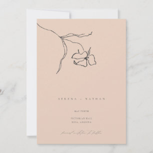 Save The Date Minimal Blush Délicat Floral Mariage d'Art Fin