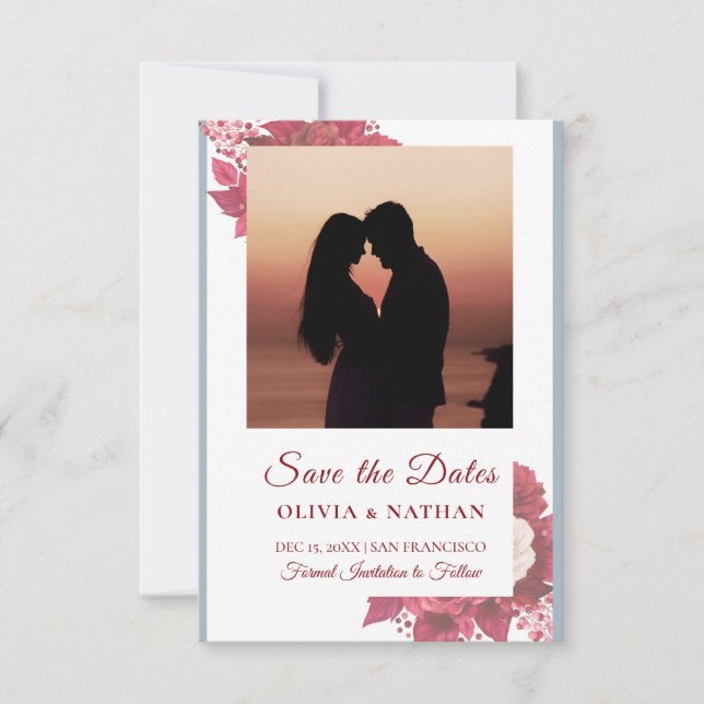 Save The Date Minimal Elegant Text & Photo Design / Wedding  (Devant)