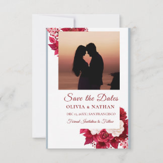 Save The Date Minimal Elegant Text & Photo Design / Wedding