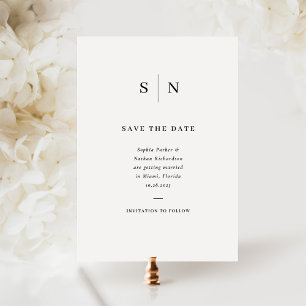 Save The Date Minimal et chic Mariage noir et blanc