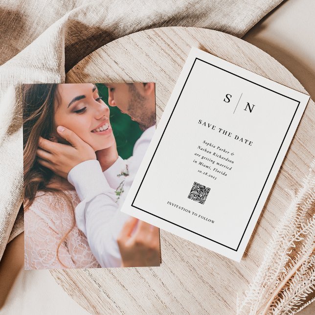 Save The Date Minimal et chic | Retour photo et Mariage de code  (Créateur téléchargé)