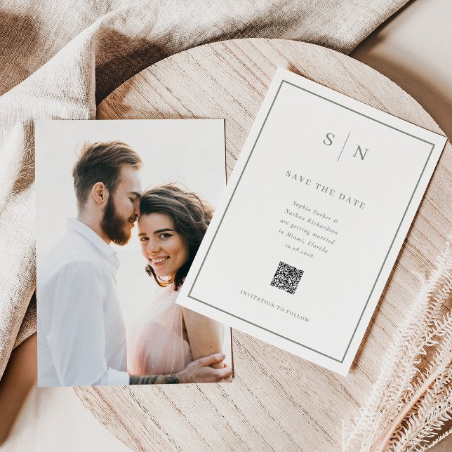 Save The Date Minimal et chic | Retour photo et Mariage de code  (Créateur téléchargé)