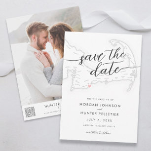 Save The Date Minimal Moderne Popponesset Inn Map Enregistrer La