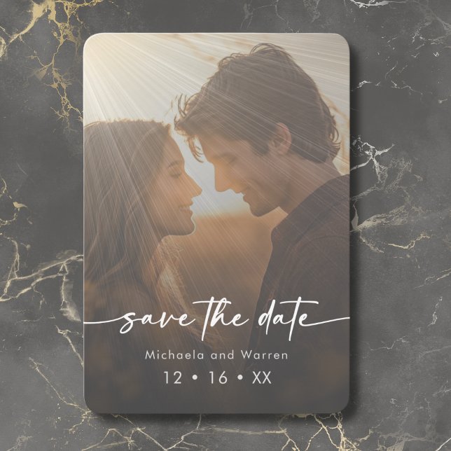 Save The Date Minimal moderne Sunrays Photo Enregistrer la date (Créateur téléchargé)