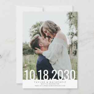 Save The Date Minimal Simple Gras Date Superposé Mariage Sauvega