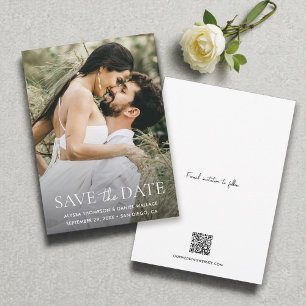 Save The Date Minimal une photo moderne code QR site mariage