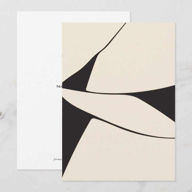 Save The Date Minimalisme Abstrait moderne Mariage de style japo (Devant / Derrière)