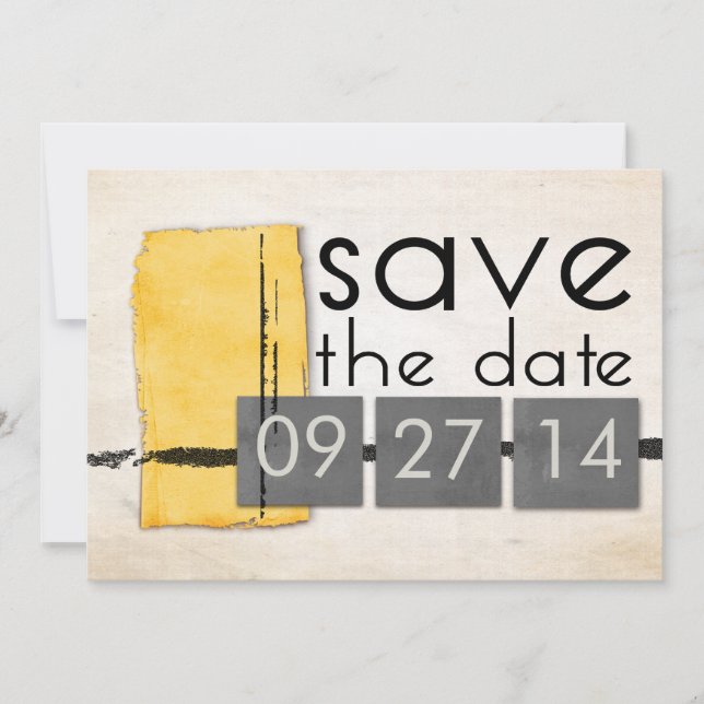 Save The Date Minimalisme moderne Gris jaune Sauvez la date (Devant)