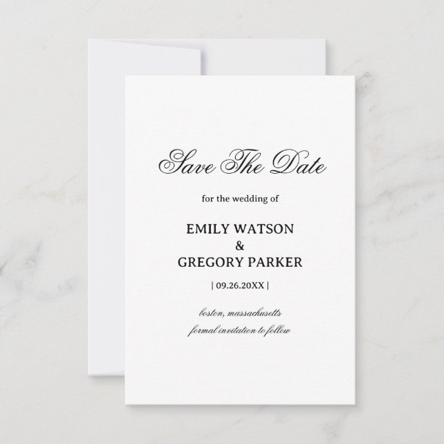 Save The Date Minimalist Elegant Wedding Design (Devant)