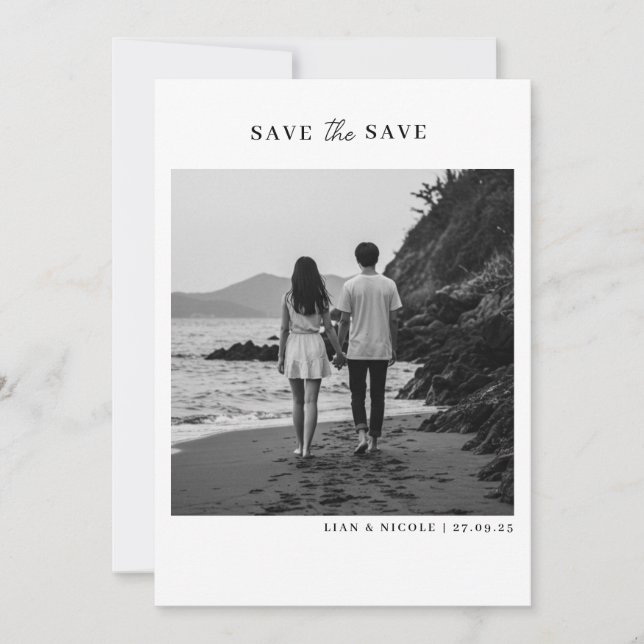 Save the date - minimalist elegant with photo (Devant)