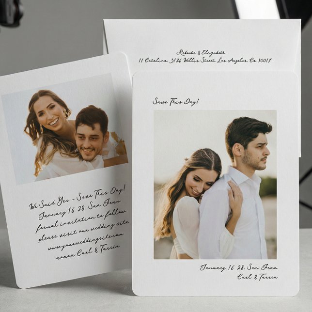 Save The Date Minimalist Modern Insta Photo Film Simple Wedding (Créateur téléchargé)