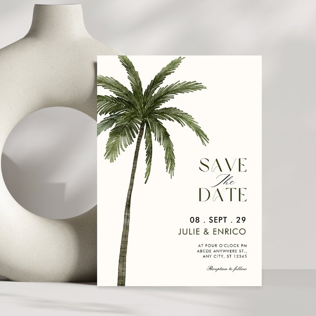 Save The Date Minimalist palm tree wedding  (Créateur téléchargé)