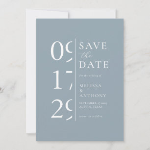 Save The Date Minimaliste Dusty Blue Mariage moderne