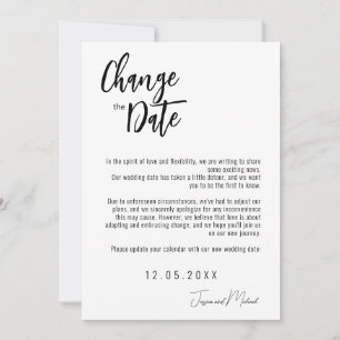 Save The Date 💍 Minimaliste Élégant Changement de Date