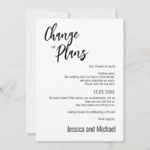 Save The Date 💍 minimaliste élégant Changement de plan