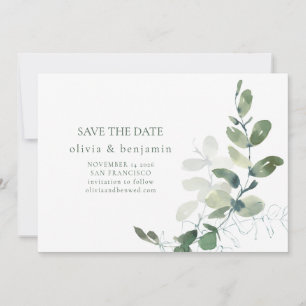 Save The Date Minimaliste Eucalyptus Botanique Nature moderne