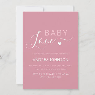 Save The Date Minimaliste Heart Girl Valentine's Day Baby shower