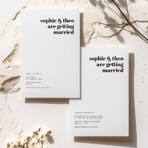 Save The Date Minimaliste informel Mariage Décontracté moderne