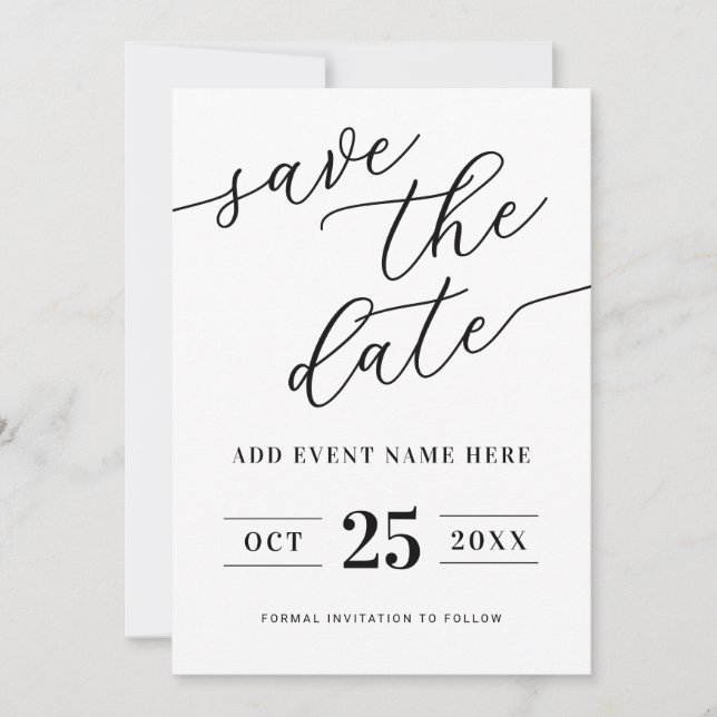 Save The Date Minimaliste Moderne (Devant)