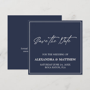 Save The Date Minimaliste Moderne Bleu Nuit