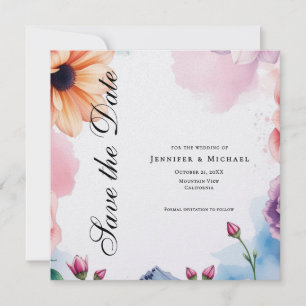 Save The Date Minimaliste Moderne Fleur Professionnel Simple