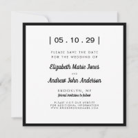 Minimaliste moderne simple Gras noir Mariage blanc