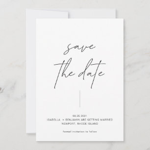 Save The Date Minimaliste Moderne Simple Noir & Blanc Avec Photo