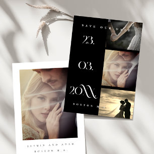 Save The Date Minimaliste noir simple script 3 Mariage photo