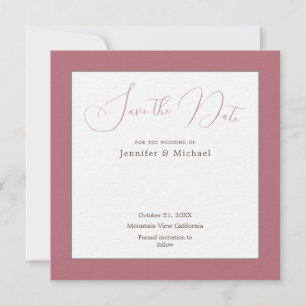 Save The Date Minimaliste professionnel couleur or blanc rose
