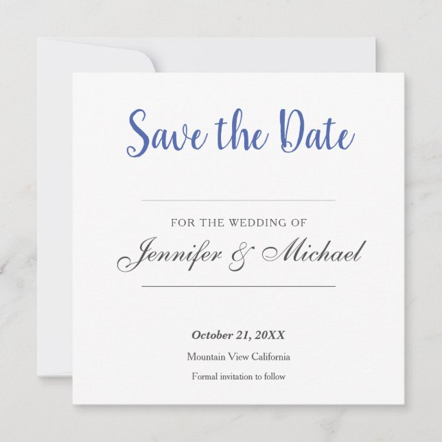 Save The Date Minimaliste professionnel mariage (Devant)