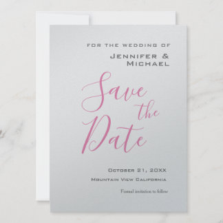 Save The Date Minimaliste professionnel Mariage argent moderne