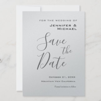 Save The Date Minimaliste professionnel Mariage argent moderne