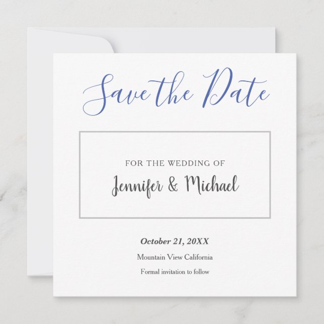 Save The Date Minimaliste professionnel mariage simple (Devant)