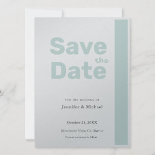Save The Date Minimaliste Professionnel Moderne Bleu Argenté Sim