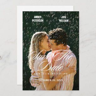 Save The Date Minimaliste Romantique pluie photo mariage