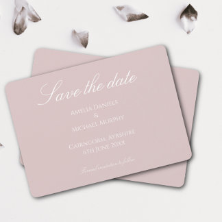 Save The Date Minimaliste Rose Pâle et blanc