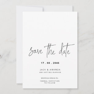Save The Date Minimaliste Simple Script Wedding enregistrer la d