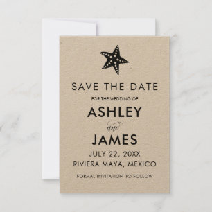 Save The Date Minimaliste Starfish Enregistrer la date Mariage,