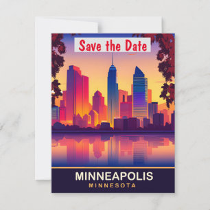 Save The Date Minneapolis Minnesota Ciel de la Ville Mariage