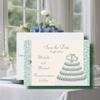 Mint Green Florentine Enregistrer la date