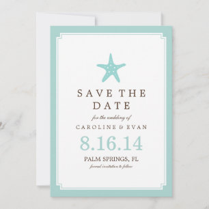 Save The Date Mint Starfish Wedding Enregistrer la date