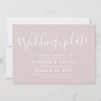 Save The Date Mise à jour du mariage Changement de date Report