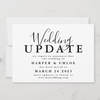Save The Date Mise À Jour Du mariage Modifier La Date De Report