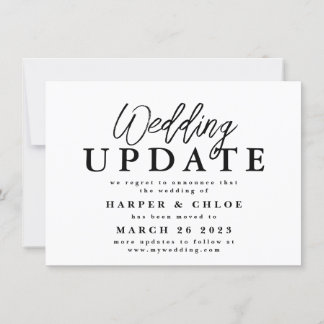 Save The Date Mise À Jour mariage Modifier La Date Postponction