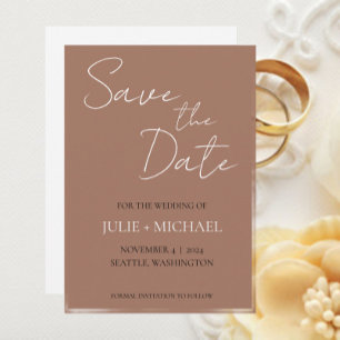 Save The Date Mocha Simple Style Mariage