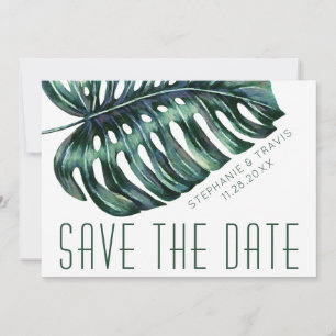 Save The Date Mod Tropics Monstera Leaf Mariage