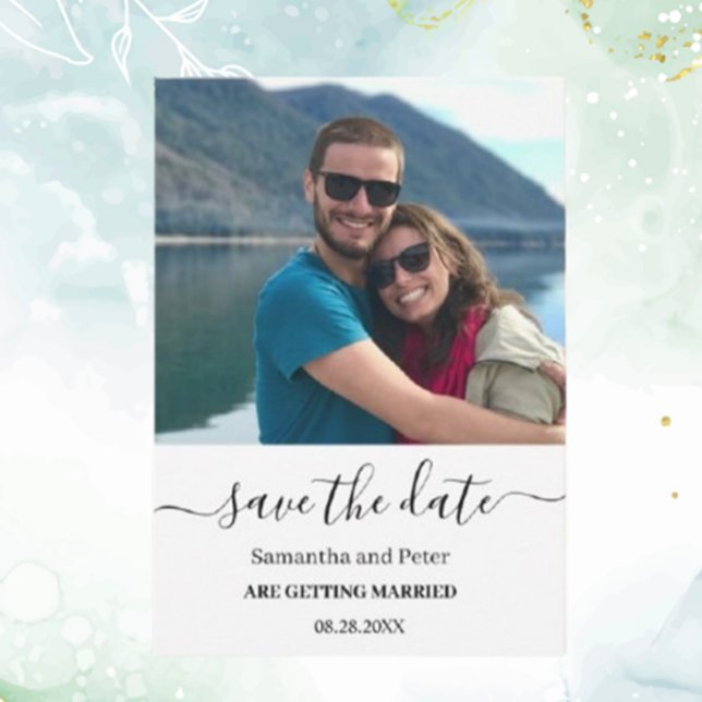 Save The Date Moden photo personnalisé détendu Enregistrer la da (Create lasting memories with our custom photo Modern Relaxed Save the Date cards.)
