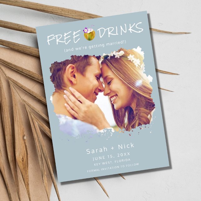 Save The Date Modern Beach Photo Wedding Sauvez la date (Modern Beach Photo Wedding Save the Date)