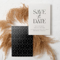 Modern bold typography wedding cream black elegant