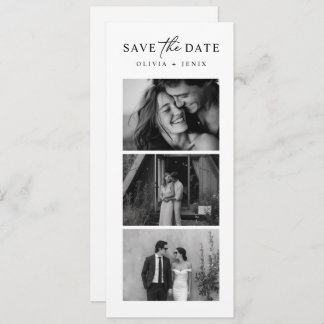 Save The Date Modern Bookmark Photo Strip QR Code Wedding
